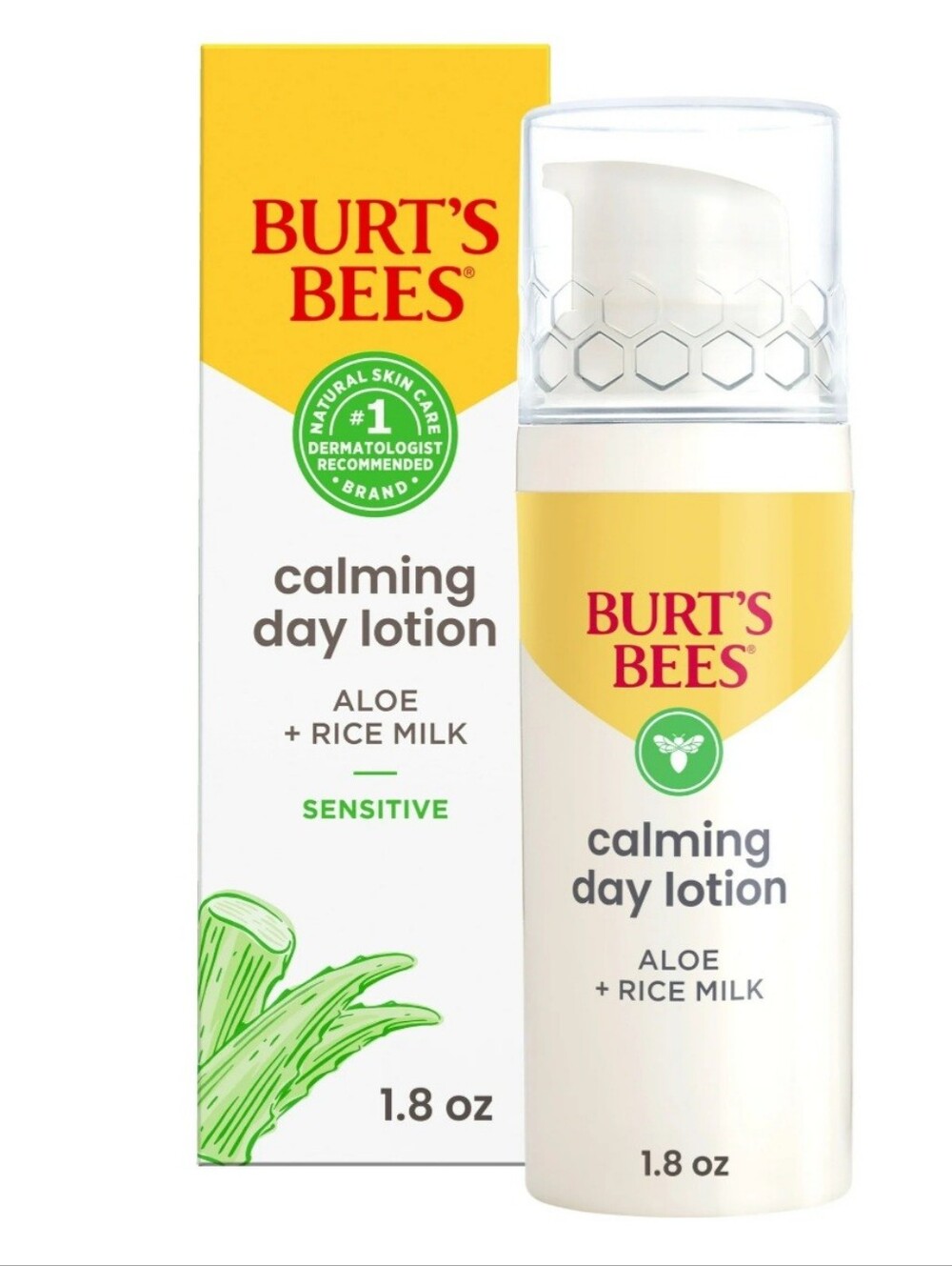 ★NEW/SEALED★Burt’s Bees Sensitive Calming Day Lotion W/ Aloe & Rice Milk 1.8 oz